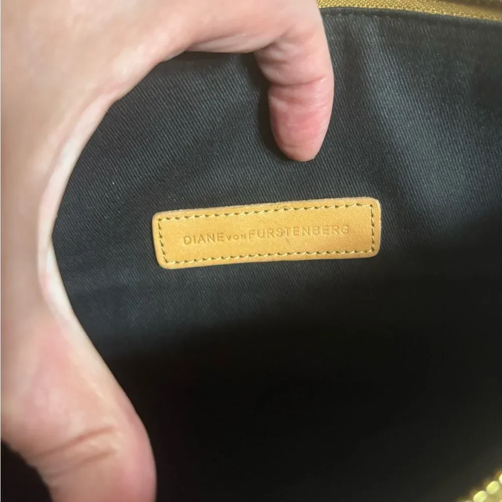 Diane Von Furstenberg Black and Tan Clutch